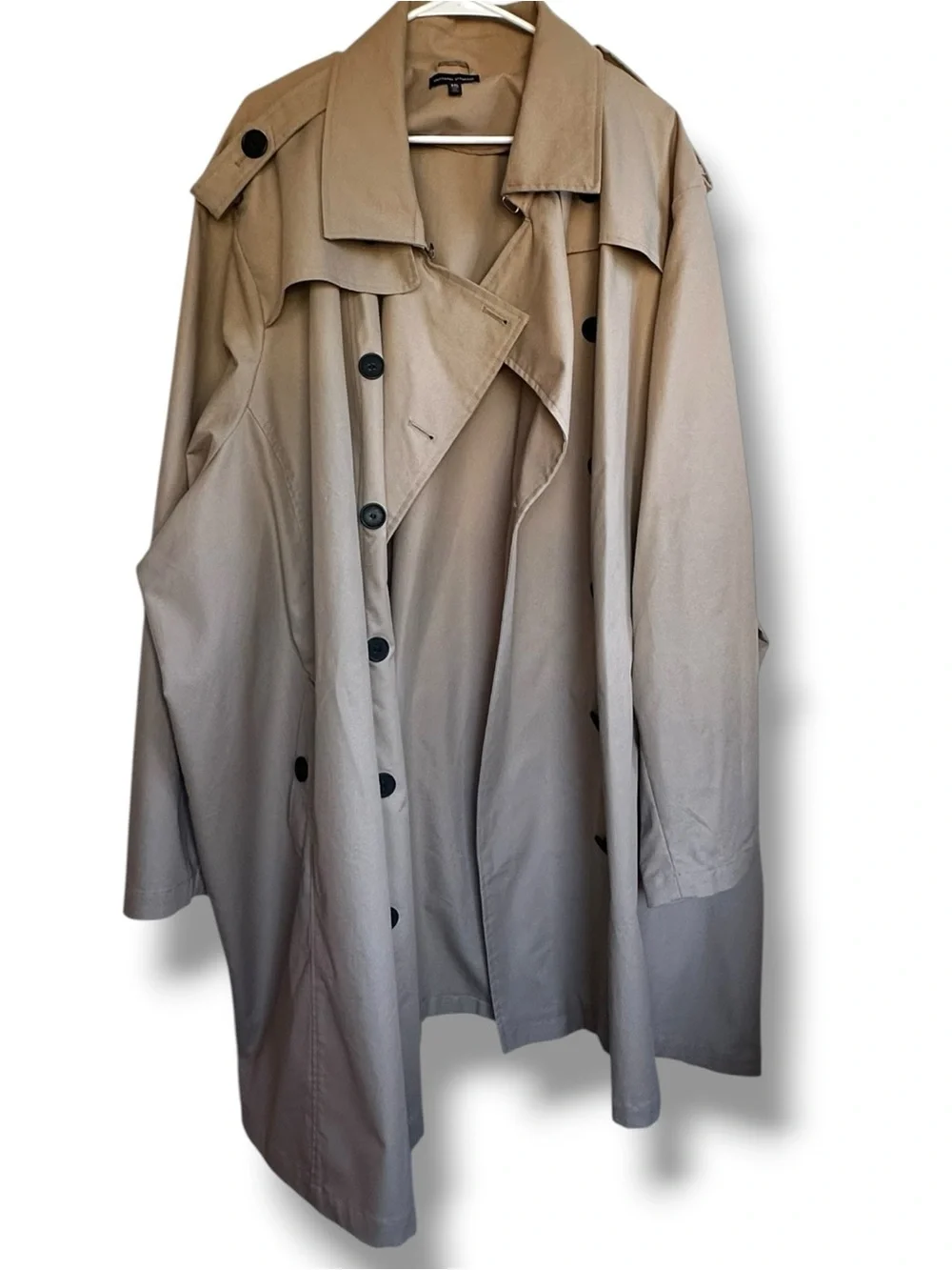 Universal Standard Double Breasted Trench Coat Tan Long Line Size 4XL 38-40